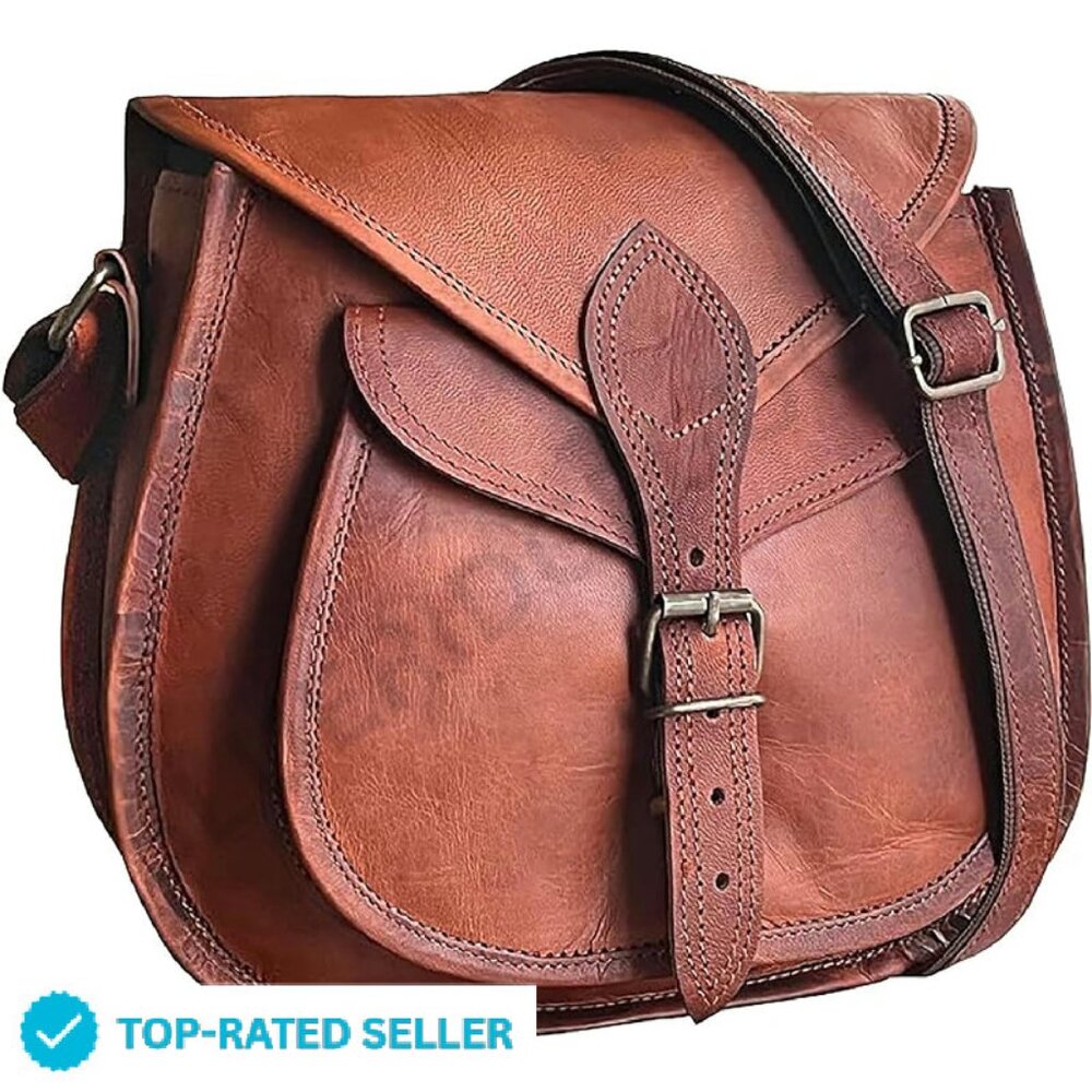 Leather Crossbody Satchel Vintage Boho Chic Retro Purse Handbag For Women